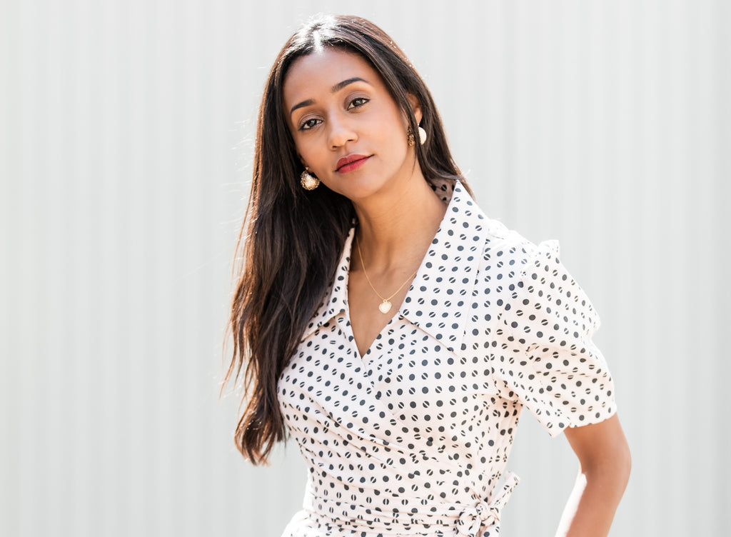 Peach Polka Dot Daisy Dress - hotmamas  london